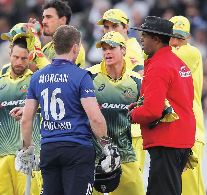 morgan and smith were involved in a war of words both during the dismissal and also in the press conferences after the match photo afp morgan and smith were involved in a war of words both during the dismissal and also in the press conferences after the match photo afp