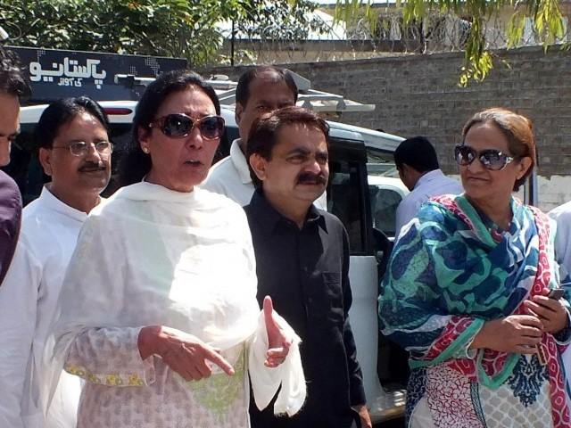 naheed khan speaks outside an atc in rawalpindi on september 7 2015 photo agha mehroz express