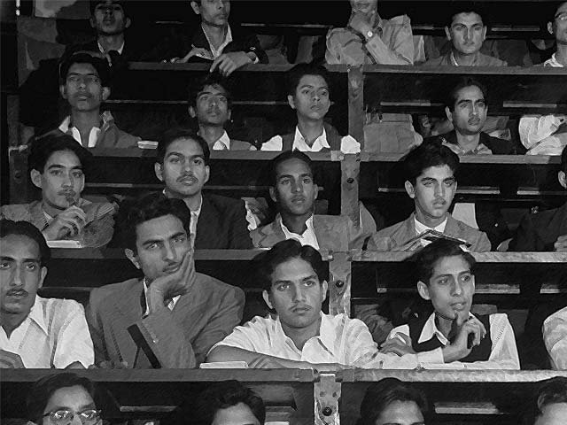 pakistani students attend a freshman physics class at the government college in 1947 photo getty