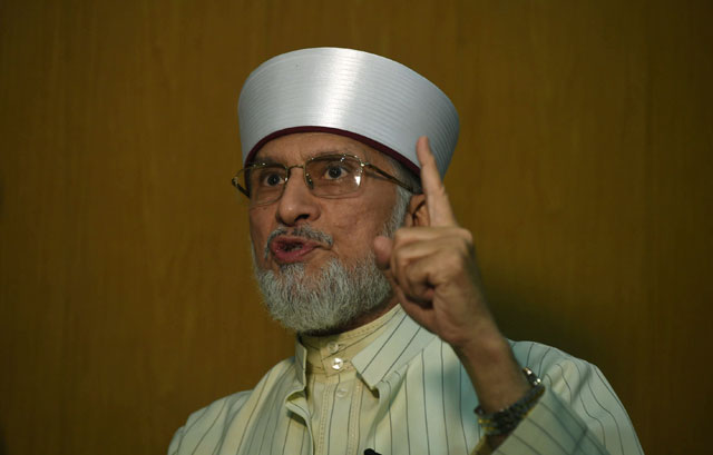 qadri refuses to answer questions about his 2013 and 2014 protests and what the future might hold for him politically photo afp