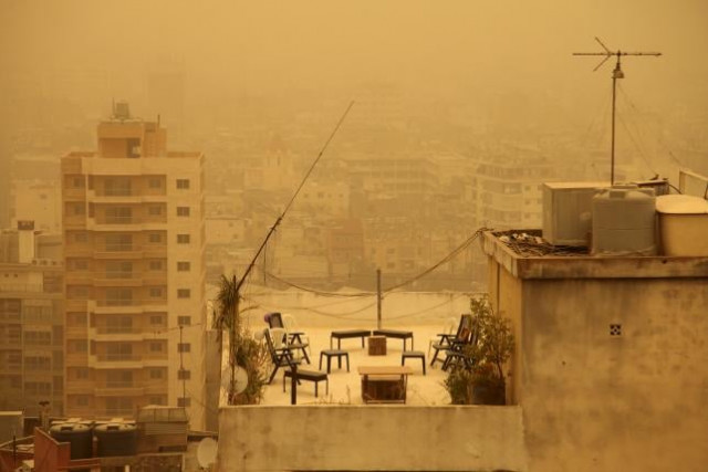 a terrace is pictured during a sandstorm in beirut lebanon september 8 2015 photo reuters a terrace is pictured during a sandstorm in beirut lebanon september 8 2015 photo reuters