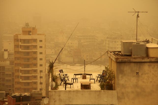 a terrace is pictured during a sandstorm in beirut lebanon september 8 2015 photo reuters