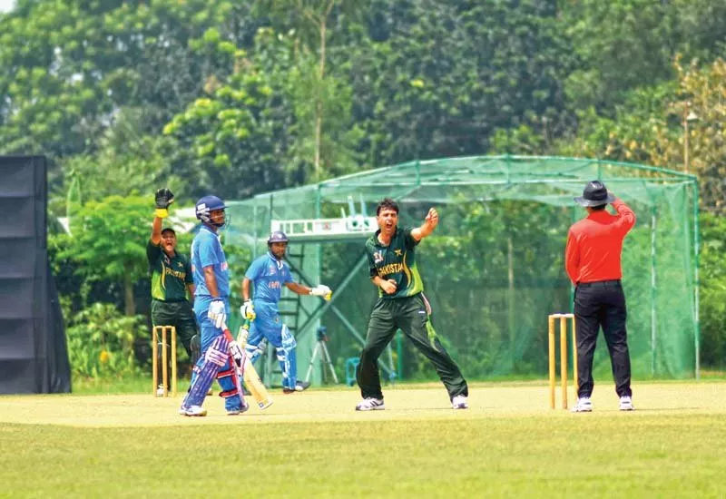 fayyaz ahmed claimed four wickets which included a hat trick as pakistan disabled cricket team defeated india by 43 runs photo pdca fayyaz ahmed claimed four wickets which included a hat trick as pakistan disabled cricket team defeated india by 43 runs photo pdca