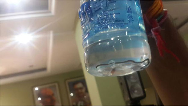 the snake was discovered in the bottle marketed as aman aqua by a doctor present at the event held at the headquarters of the ruling party bharatiya janata party bjp photo bbc