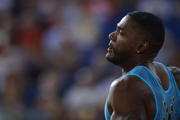 us sprinter justin gatlin celebrates after winning the 100m at the golden gala in rome on june 4 2015 photo afp us sprinter justin gatlin celebrates after winning the 100m at the golden gala in rome on june 4 2015 photo afp