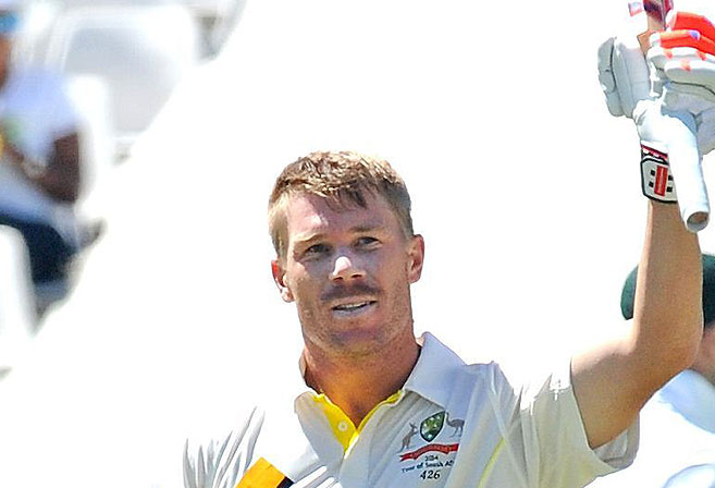 warner suffered the injury when he got in a tangle trying to play a steven finn bouncer photo afp