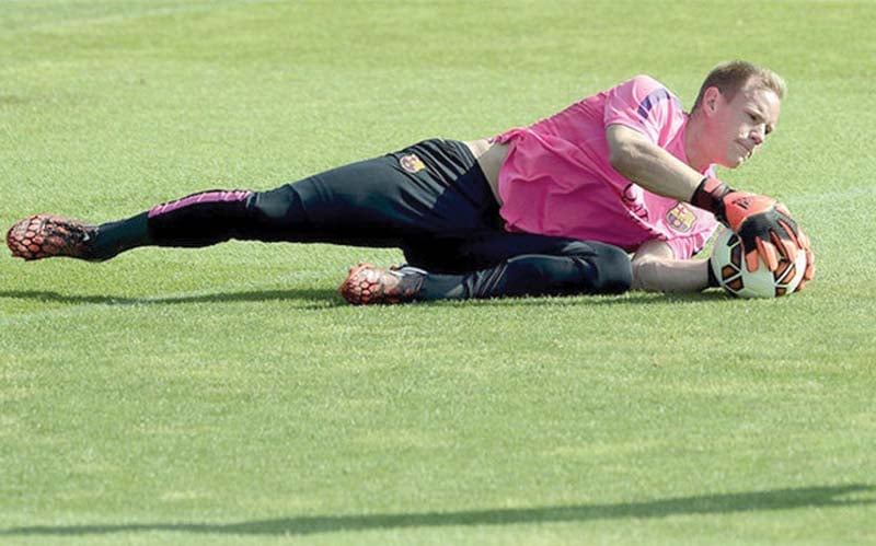 ter stegen who was barcelona s first choice cup keeper as they won the champions league and copa del rey last season is in line to make his league debut photo afp