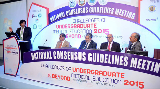 higher education commission hec chairman mukhtar ahmed while addressing the inaugural session of national consensus guidelin photo inp