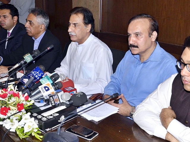 former national assembly speaker ayaz sadiq addressing the media on friday photo app