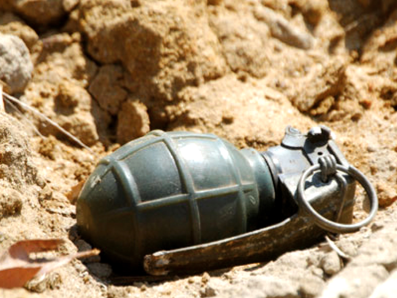 militants threw hand grenade at his house in mohmand stock image