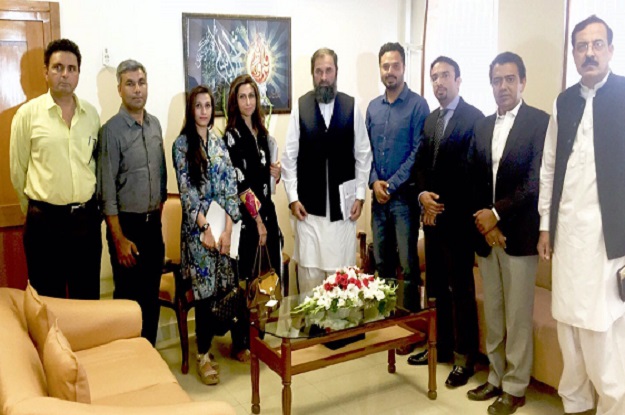 minister of state for education muhammad balighur rehman on friday met with the parents delegation regarding the issue of rise in private schools fees photo inp