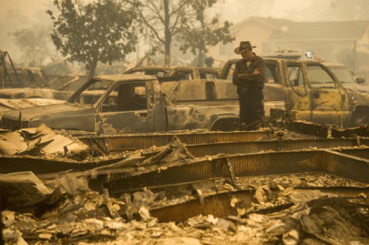 thousands flee california wildfire as homes go up in flames