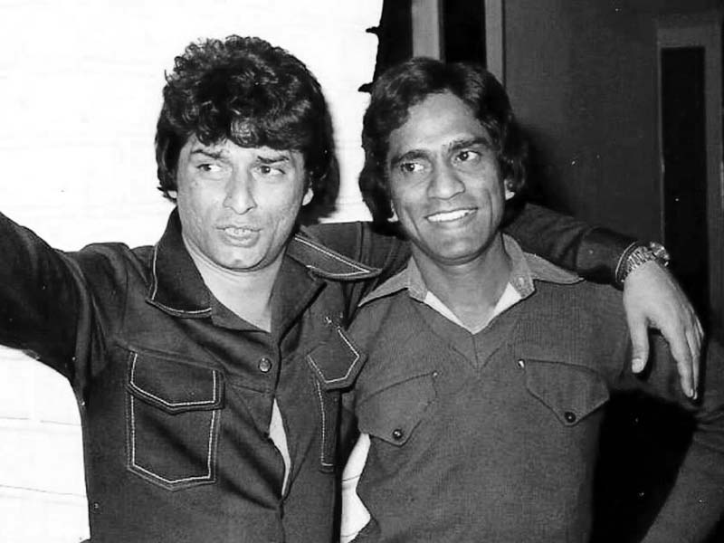 ismail tara with majid jahangir on the sets of fifty fifty photo publicity