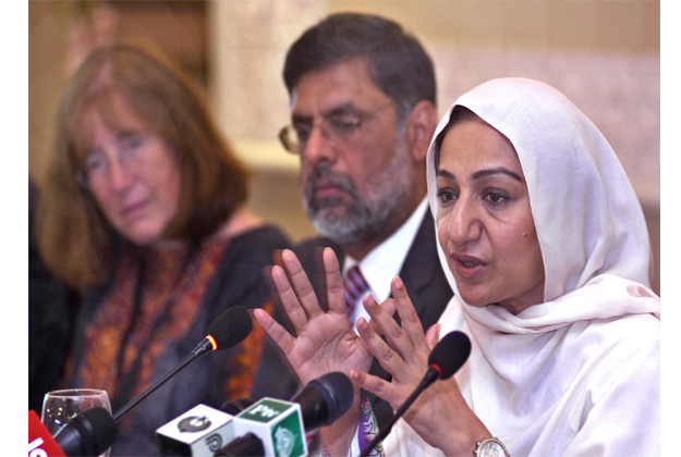 chairman privatization commission muhammad zubair and minister of state for national health services regulations and coordination saira afzal tarar jointly chairing proposal evaluation meeting of pm 039 s health insurance programme photo app