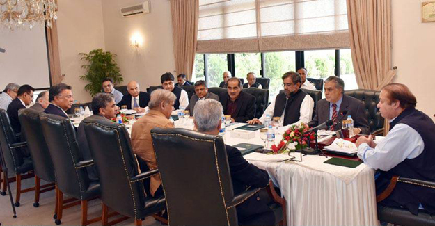 prime minister nawaz sharif chairing a meeting to review the progress on lng power plants and sahiwal coal power plant in pm house photo inp