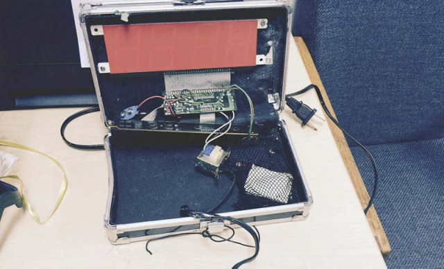 a photo released by irving police department texas shows the infamous hand made clock constructed by teenage student ahmed mohamed photo afp a photo released by irving police department texas shows the infamous hand made clock constructed by teenage student ahmed mohamed photo afp
