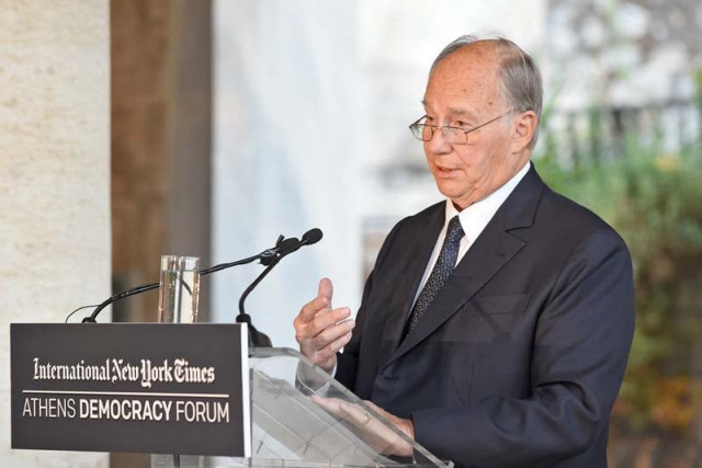 prince karim aga khan speaks at the stoa of attalos in athens on the occasion of the international day of democracy photo pr prince karim aga khan speaks at the stoa of attalos in athens on the occasion of the international day of democracy photo pr