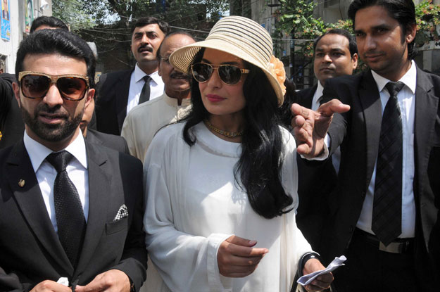 meera arrives in a court in lahore on september 17 2015 photo shahbaz malik express