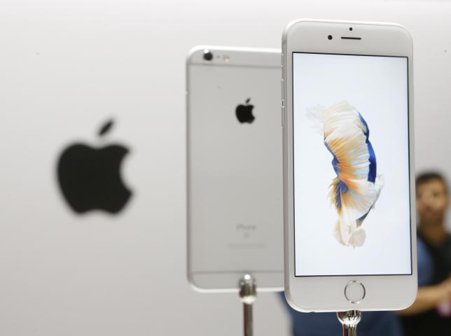 the new apple iphone 6s and 6s plus are displayed during an apple media event in san francisco california september 9 2015 photo reuters