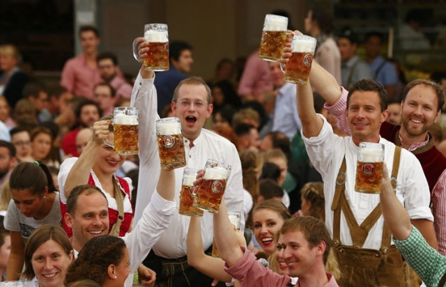 visitors cheer with beer during the opening ceremony for the 182nd oktoberfest in munich germany september 19 2015 millions of beer drinkers from around the world will come to the bavarian capital over the next two weeks for oktoberfest which starts today and runs until october 4 2015 photo reuters visitors cheer with beer during the opening ceremony for the 182nd oktoberfest in munich germany september 19 2015 millions of beer drinkers from around the world will come to the bavarian capital over the next two weeks for oktoberfest which starts today and runs until october 4 2015 photo reuters