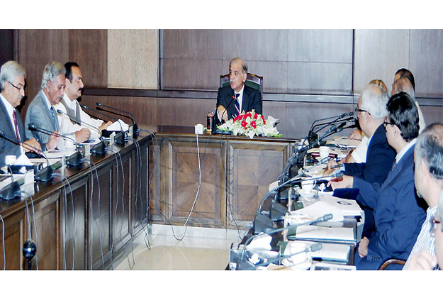 chief minister shahbaz sharif presiding over a meeting photo nni