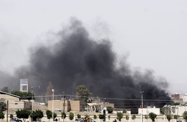 smoke rises from the site of a saudi led air strike in yemen 039 s capital sanaa september 20 2015 photo reuters smoke rises from the site of a saudi led air strike in yemen 039 s capital sanaa september 20 2015 photo reuters