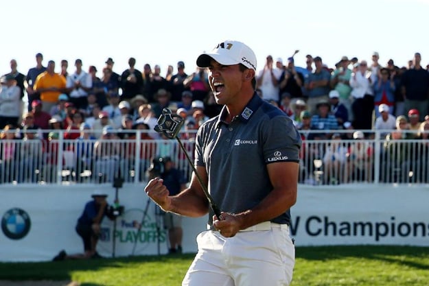 australia 039 s jason day celebrates winning the bmw championship at conway farms golf club on september 20 2015 in lake forest illinois photo afp