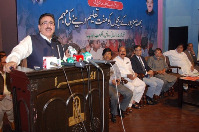 labour and human resource minister raja ashfaq sarwar expressing his views at the ceremony photo express labour and human resource minister raja ashfaq sarwar expressing his views at the ceremony photo express