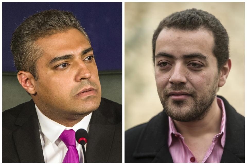 al jazeera 039 s egyptian producer baher mohamed r and al jazeera 039 s egyptian canadian reporter mohamed fahmy photo afp