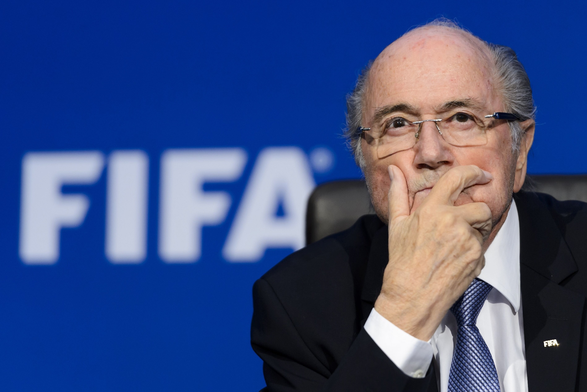 a picture taken on july 20 2015 shows fifa president sepp blatter gesturing during a press conference at the football 039 s world body headquarter 039 s in zurich photo afp