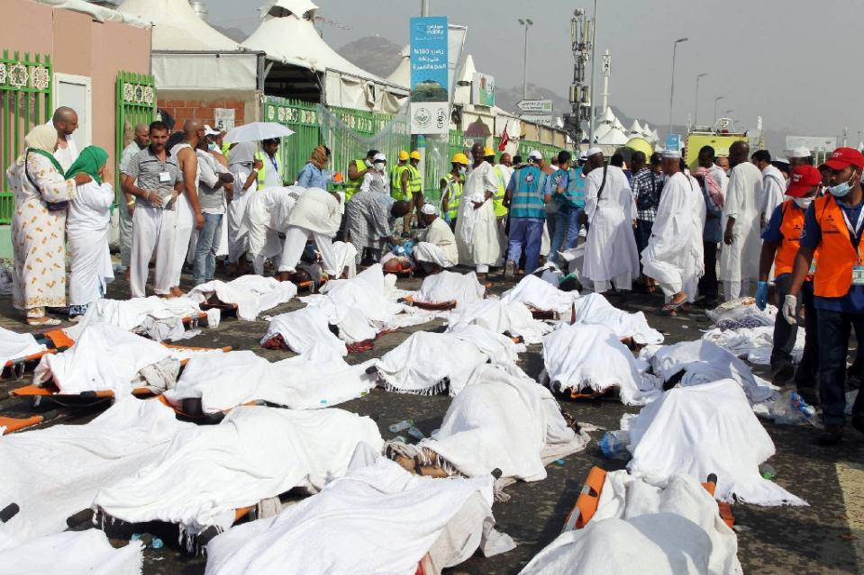 at least 769 hajj pilgrims have been killed and hundreds wounded in a stampede in mina saudi arabia on september 24 2015 photo afp