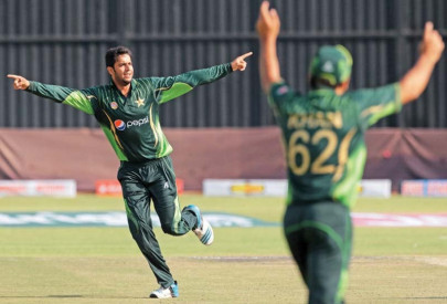 first t20i wasim four for guides pakistan to victory