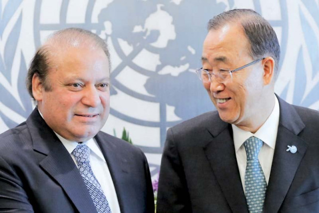 pm nawaz with un chief ban ki moon at un headquarters photo reuters pm nawaz with un chief ban ki moon at un headquarters photo reuters