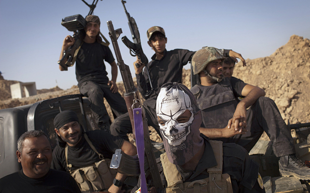 iraqi militia fighters from shia cleric moqtada al sadr 039 s saraya al salam photo afp