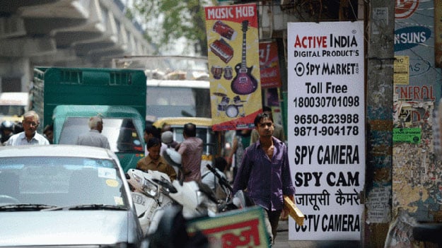 indian police say the man used a spy camera fitted to his shoe to take photos and videos of women photo afp