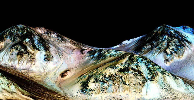 a handout image made available by nasa on september 27 2015 shows dark narrow 100 meter long streaks called recurring slope lineae flowing downhill on mars inferred to have been formed by contemporary flowing water photo afp a handout image made available by nasa on september 27 2015 shows dark narrow 100 meter long streaks called recurring slope lineae flowing downhill on mars inferred to have been formed by contemporary flowing water photo afp