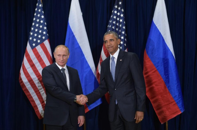 russian president vladimir putin and us president barack obama ahead of a bilateral meeting at un headquarters in new york on september 28 2015 photo afp