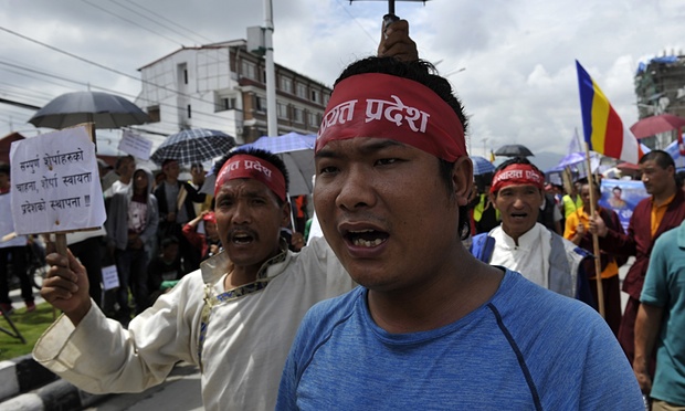 nepalese sherpas take part in a rally in kathmandu calling for secularism in the new constitution photo afp