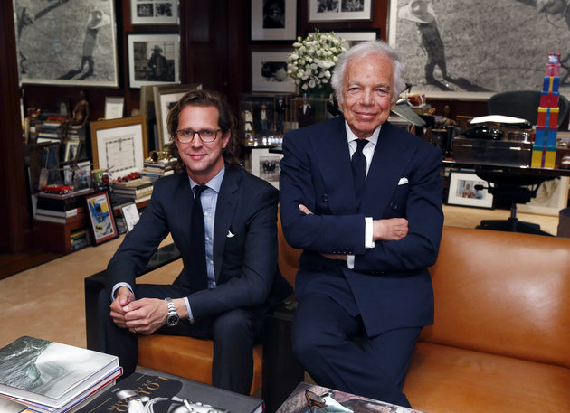 designer ralph lauren right with stefan larsson in his office in new york on tuesday lauren is stepping down as ceo of his company that he founded nearly 50 years ago and larsson will succeed him photo ap