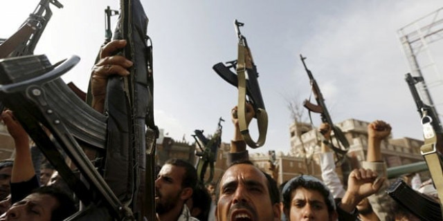 armed houthi followers rally against saudi led air strikes in sanaa photo reuters armed houthi followers rally against saudi led air strikes in sanaa photo reuters