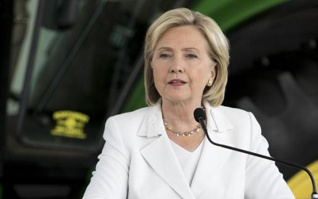 democratic presidential candidate hillary clinton speaks during a press conference after talking about her strategy for rural america during a campaign stop at the ffa enrichment center at des moines area community college in ankeny iowa august 26 2015 photo reuters