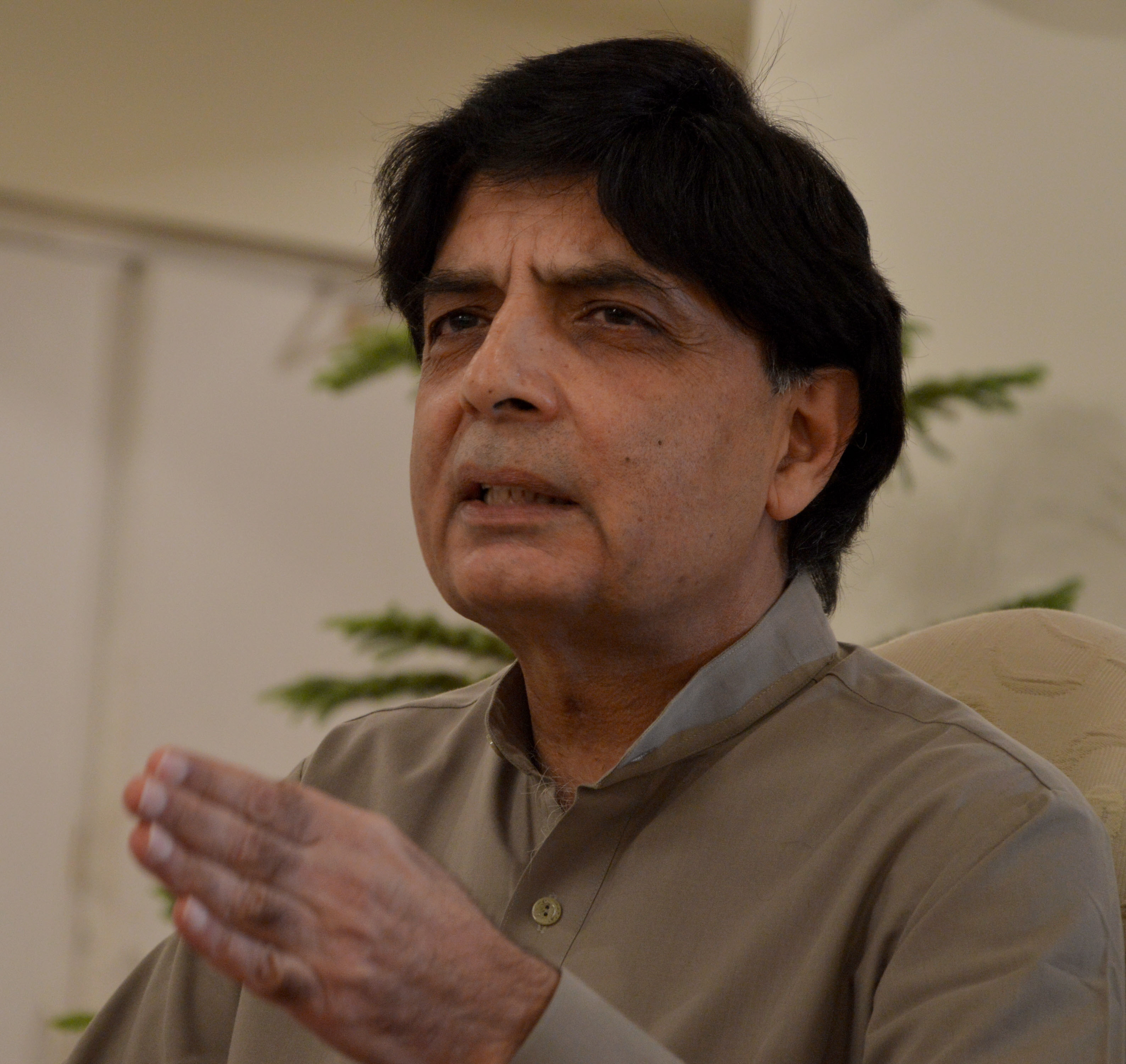 interior minister chaudhry nisar addresses a press conference at the punjab house in islamabad on october 1 2015 photo mudassar raja express