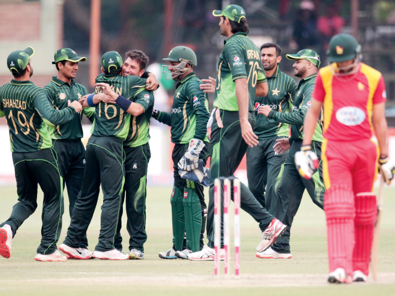 yasir who had 10 odi wickets to his name in 10 matches before this one claimed 6 26 to give pakistan a 1 0 lead in the three match series photo afp