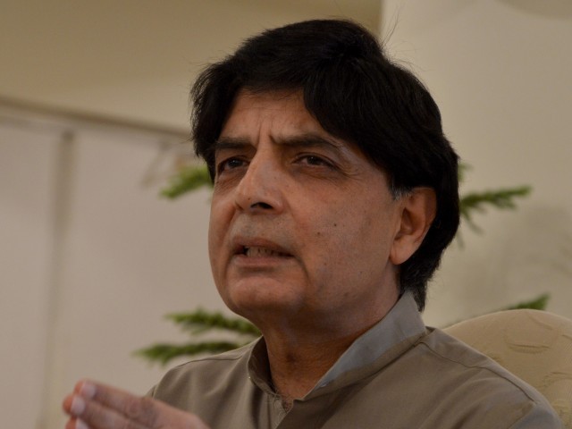 interior minister chaudhry nisar addresses a press conference at the punjab house in islamabad on october 1 2015 photo mudassar raja express