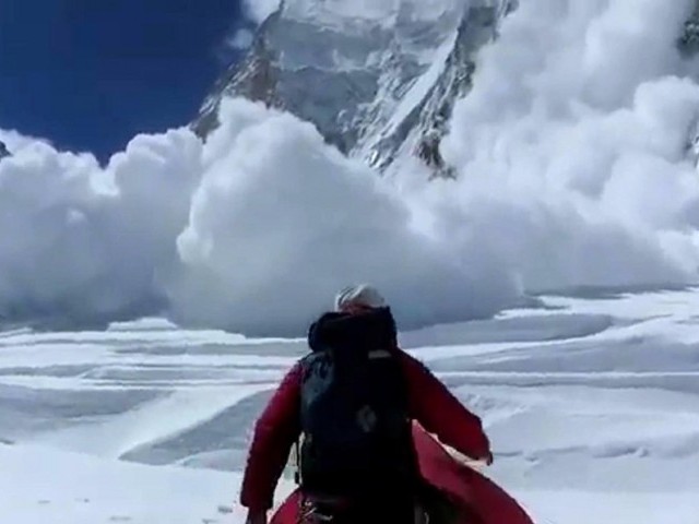 the climber part of a team of 14 was descending after a successful summit of the 8 156 metre when he died photo afp file