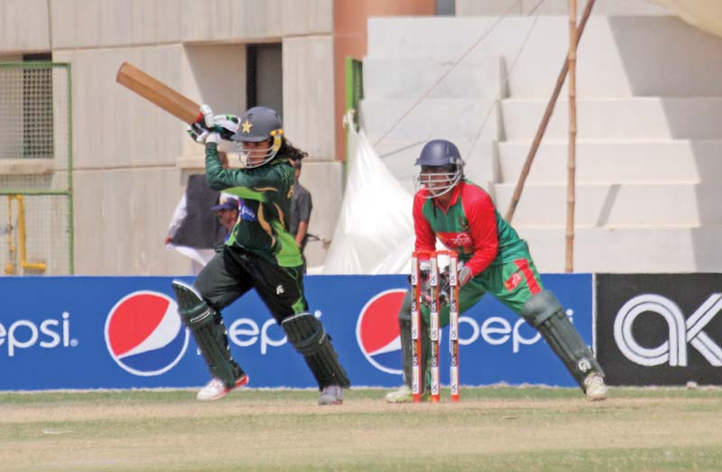 bismah maroof scored 92 runs off 128 balls courtesy eight boundaries to bag her third consecutive player of the match award photo athar khan express