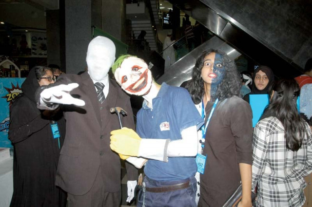 youngsters dressed as their favourite comic and anime characters for the cosplay segment at karachi con 2015 the event was based on comic conventions held worldwide and consisted of fan art competition comic panels gaming tournament and a skit performance photos mohammad saqib express youngsters dressed as their favourite comic and anime characters for the cosplay segment at karachi con 2015 the event was based on comic conventions held worldwide and consisted of fan art competition comic panels gaming tournament and a skit performance photos mohammad saqib express