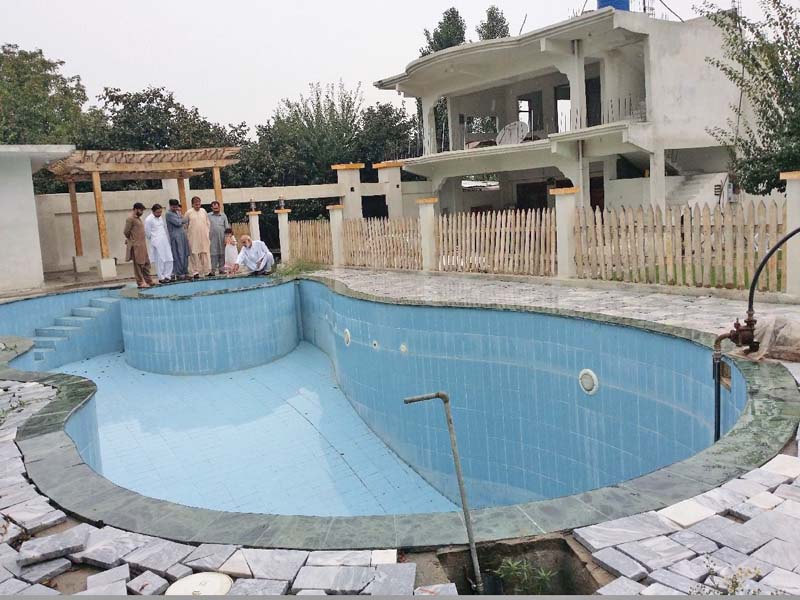 a swimming pool in feroz shah s house in balogram village mingora photo express