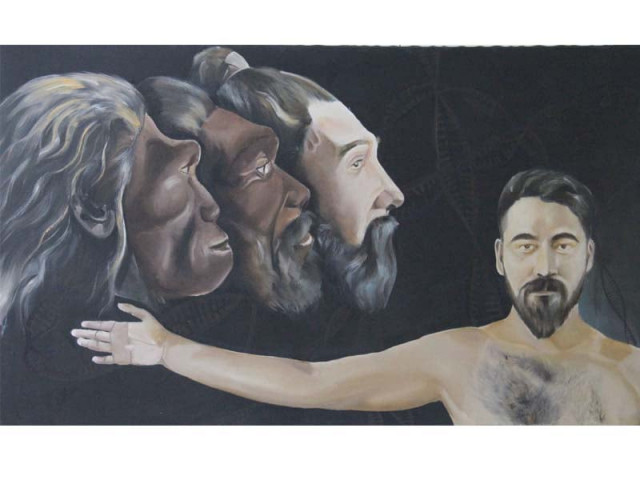 painter says he has shown impact of parents genetic material on an individual photo ayesha mir express painter says he has shown impact of parents genetic material on an individual photo ayesha mir express