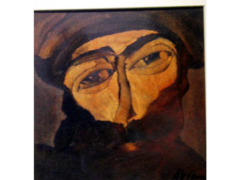 akram dost baloch s artwork shows the uncertain nature of pakistani society and its identity crisis that has spanned generations the blank faced people depicted in baloch s art are reminiscent of a time when social oppression was the norm and artists craved the opportunity to express themselves and their frustrations photo courtesy chawkandi art gallery